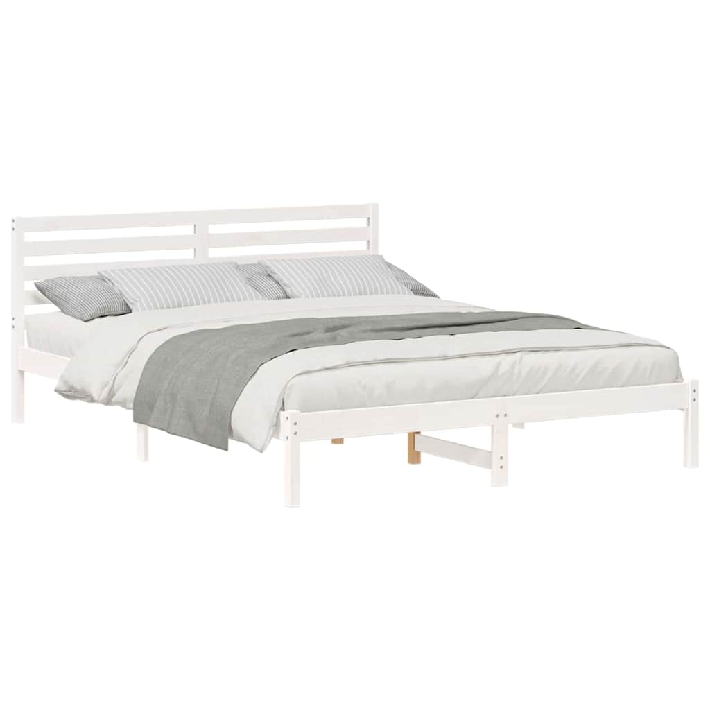 vidaXL Struttura del letto Bianco 160 x 220 cm Legno di pino massello