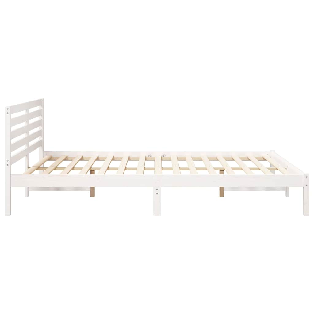 vidaXL Struttura del letto Bianco 160 x 220 cm Legno di pino massello