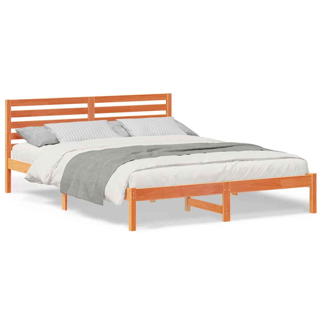 vidaXL Struttura del letto con testiera Cera marrone 160 x 220 cm