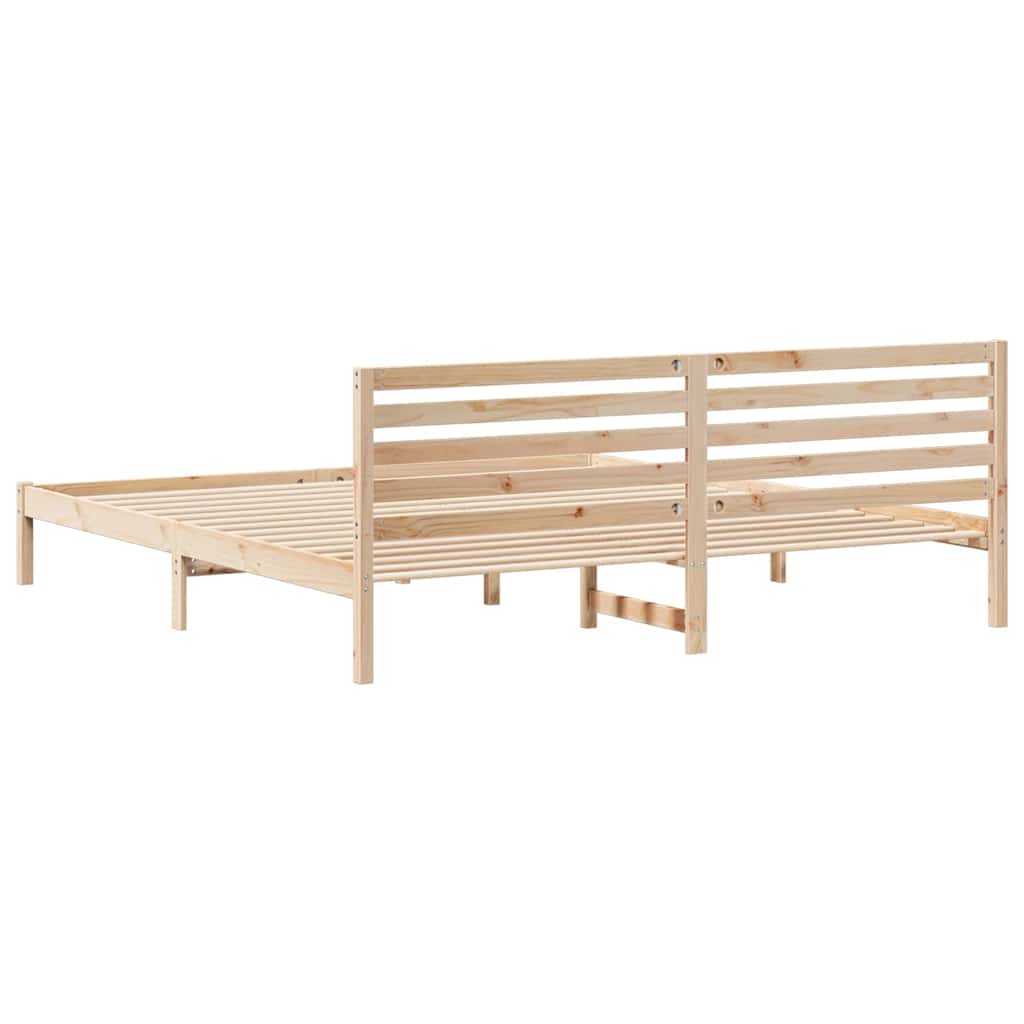 vidaXL Struttura del letto Marrone 180 x 220 cm Legno di pino massello