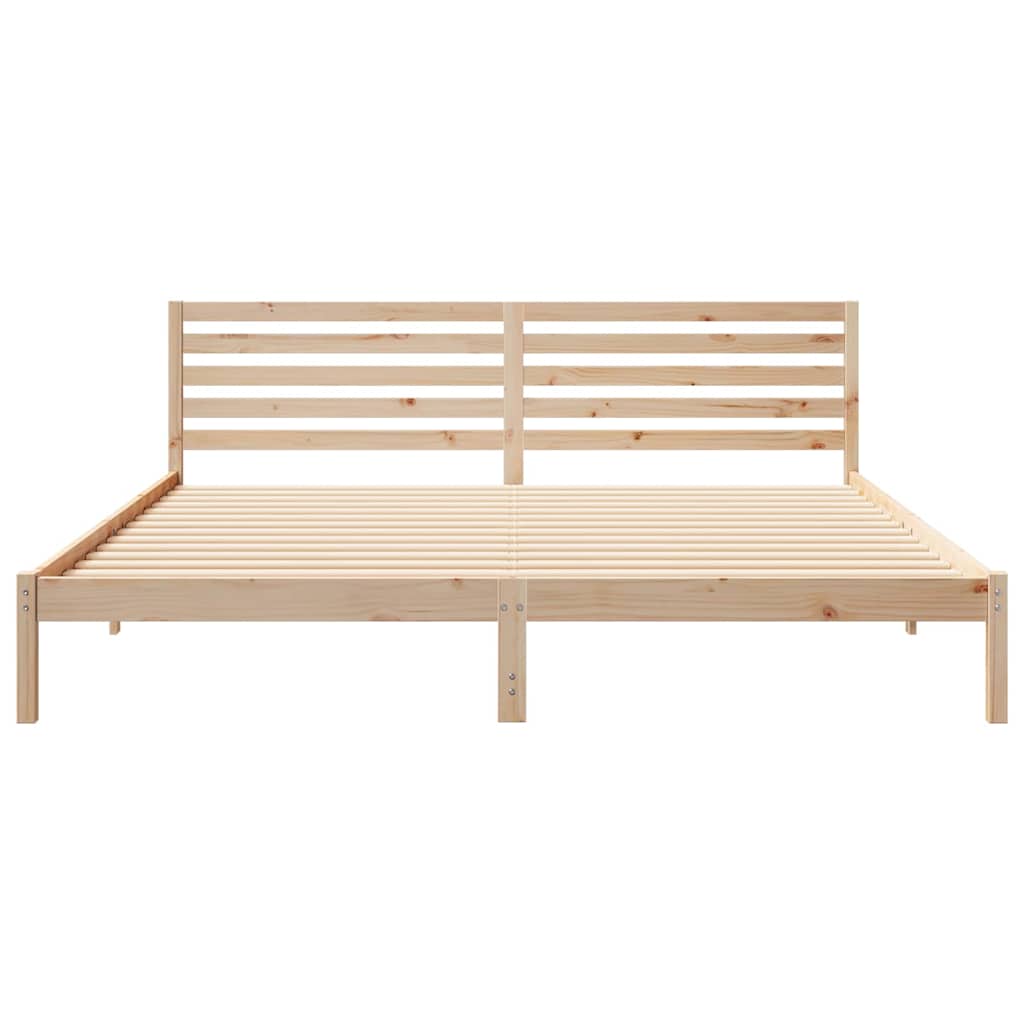 vidaXL Struttura del letto Marrone 180 x 220 cm Legno di pino massello