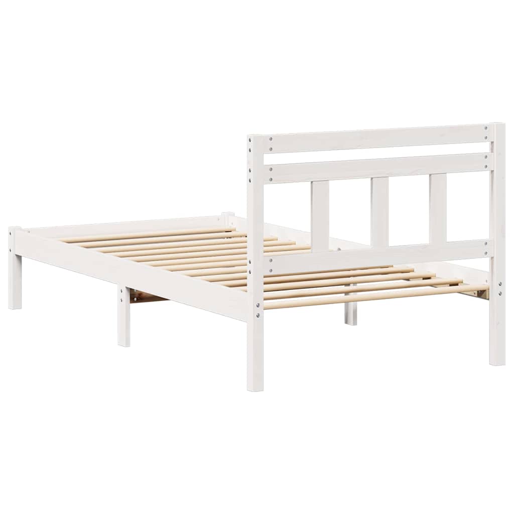 vidaXL Struttura del letto Bianco Legno di pino massello