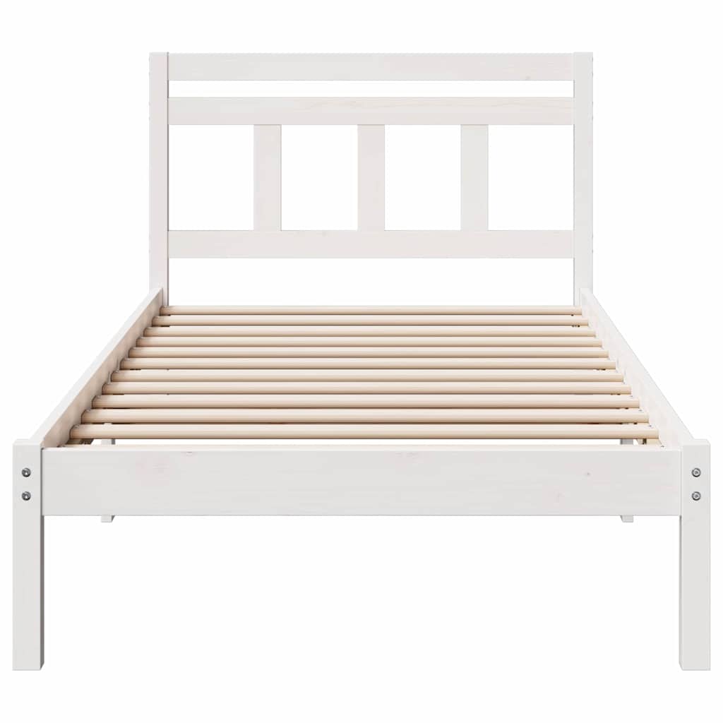 vidaXL Struttura del letto Bianco Legno di pino massello