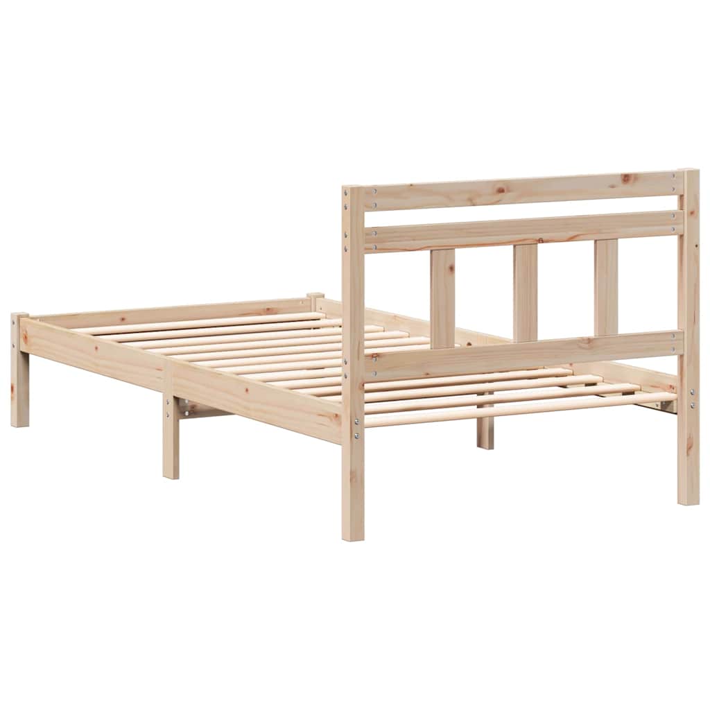 vidaXL Struttura del letto Marrone Legno di pino massello