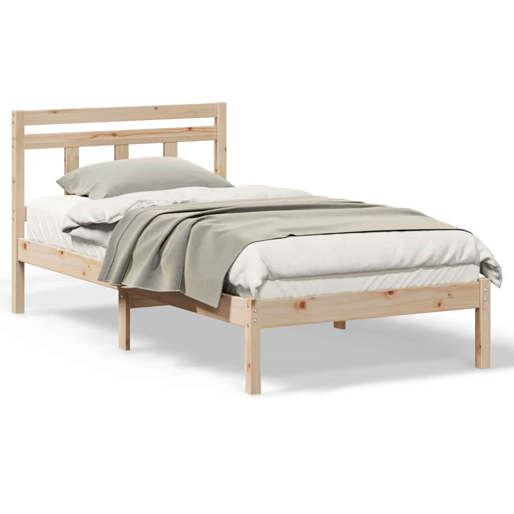vidaXL Struttura del letto Marrone Legno di pino massello