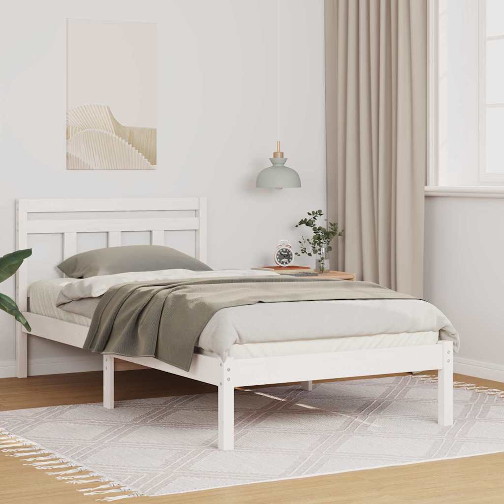 vidaXL Struttura del letto Bianco Legno di pino massello