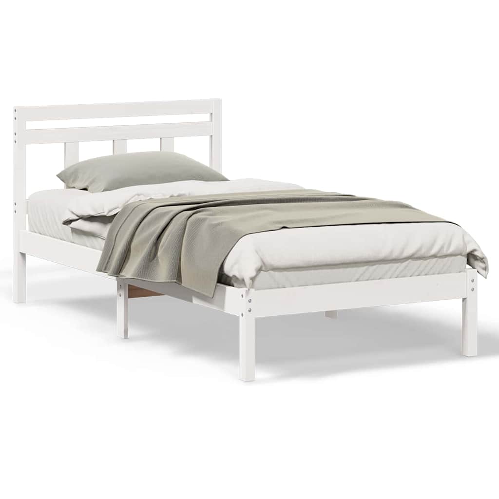 vidaXL Struttura del letto Bianco Legno di pino massello