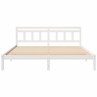 Struttura del letto con testiera-Giroletto con Testiera Bianco Legno di pino massello