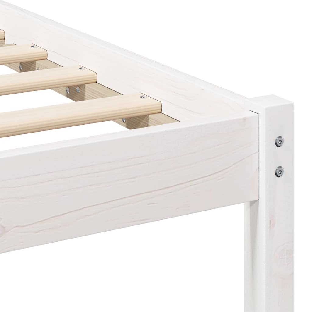 vidaXL Struttura del letto con testiera Bianco Legno di pino