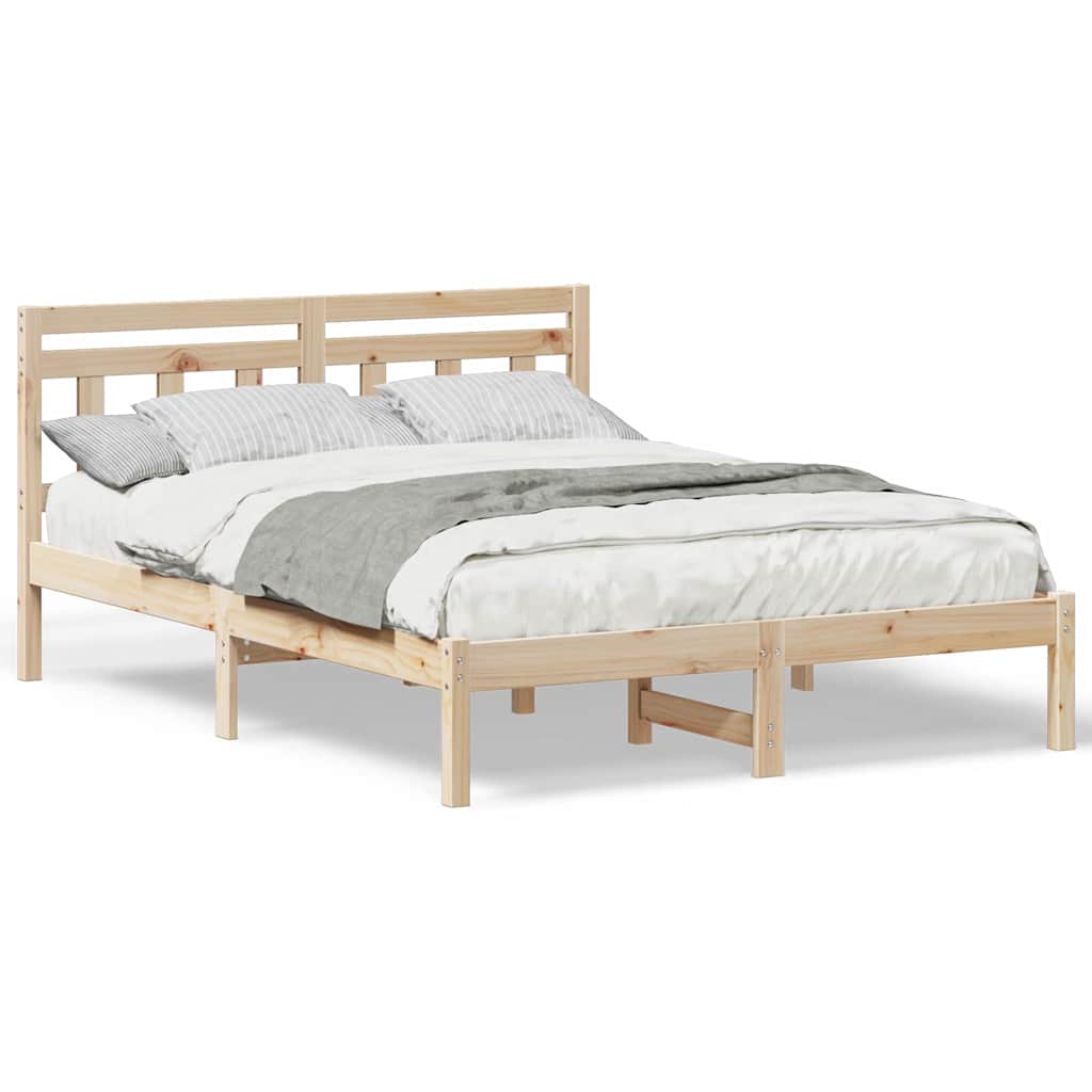 vidaXL Struttura del letto Marrone Legno di pino massello