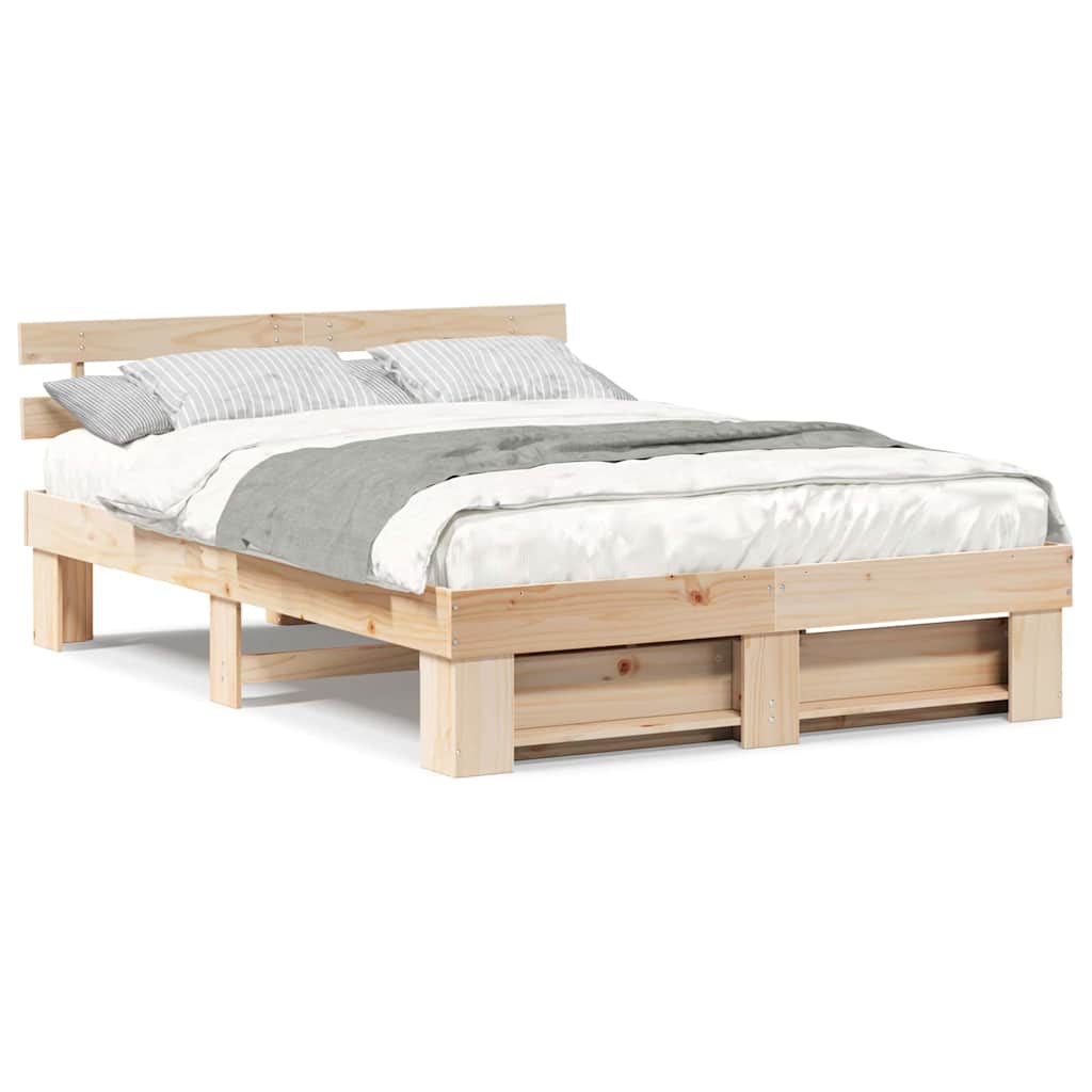 vidaXL Struttura del letto Marrone 160 x 200 cm Legno di pino massello