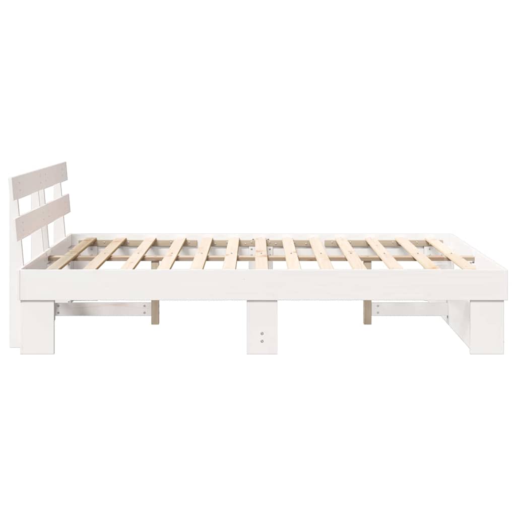 vidaXL Struttura del letto Bianco 160 x 200 cm Legno di pino massello