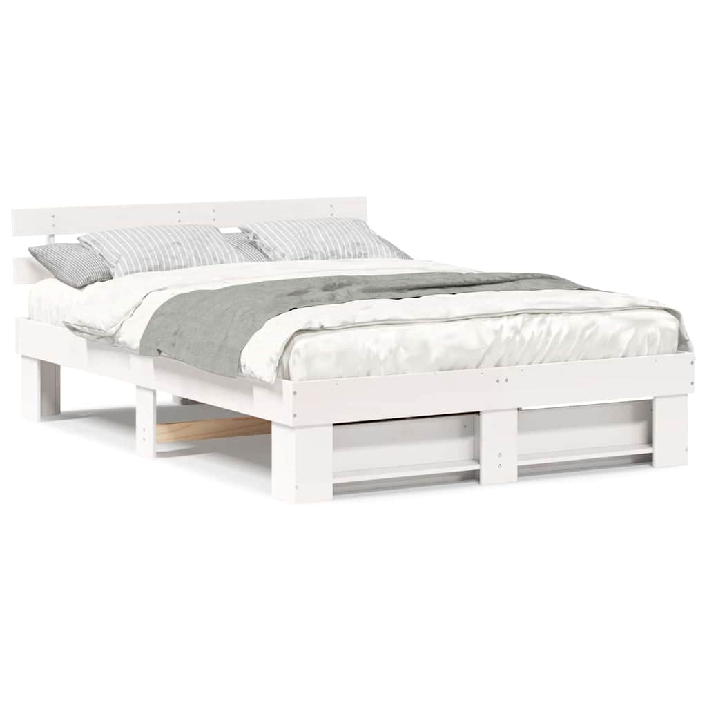 vidaXL Struttura del letto Bianco 160 x 200 cm Legno di pino massello