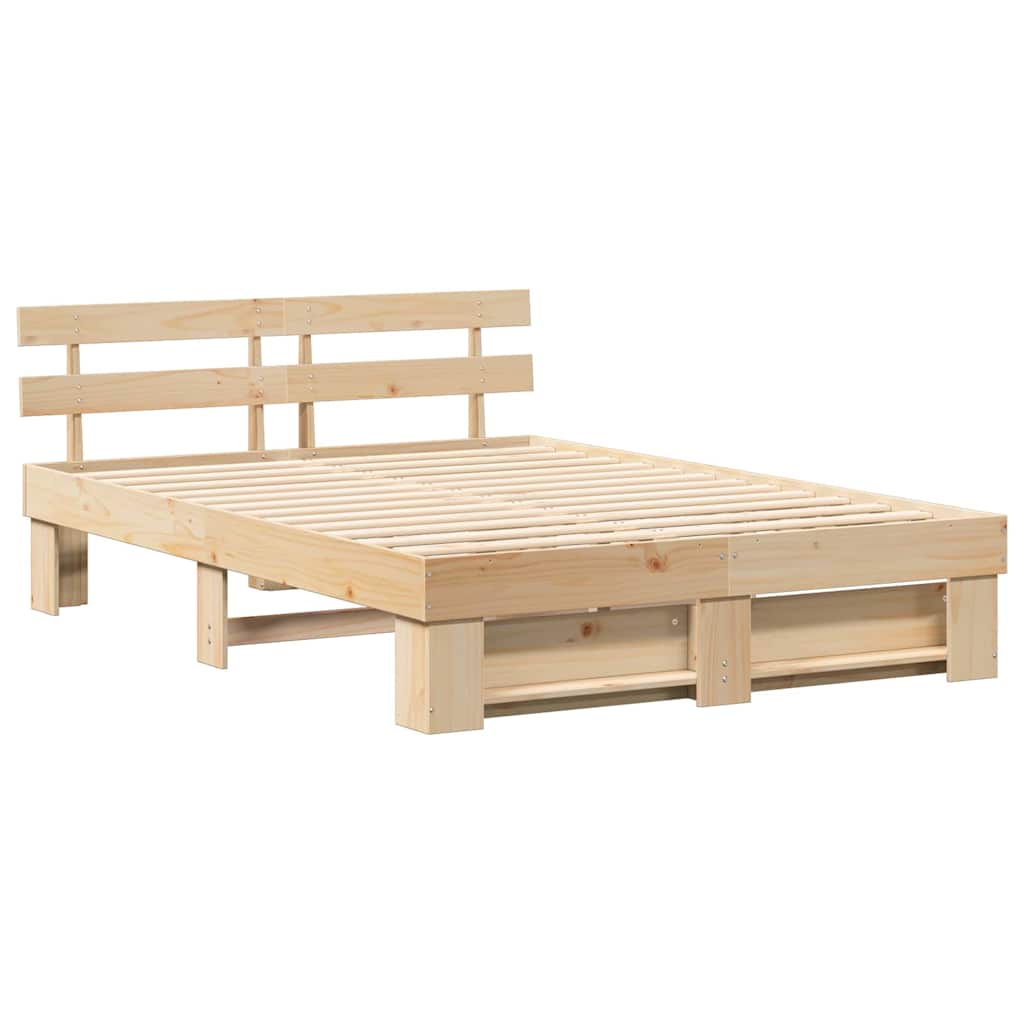 vidaXL Struttura del letto Marrone 150 x 200 cm Legno di pino massello