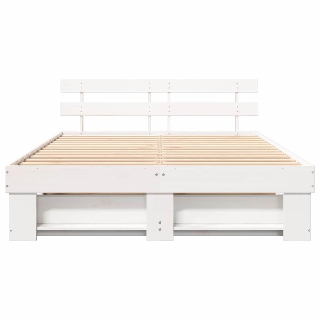 vidaXL Struttura del letto Bianco 140 x 200 cm Legno di pino massello