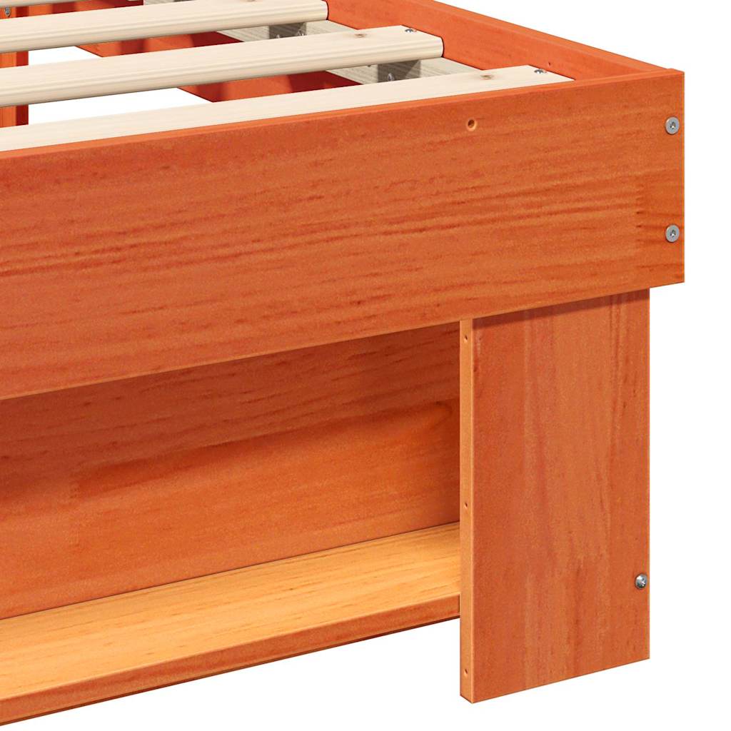 Struttura del letto con testiera-Giroletto con Testiera Cera marrone 140 x 200 cm