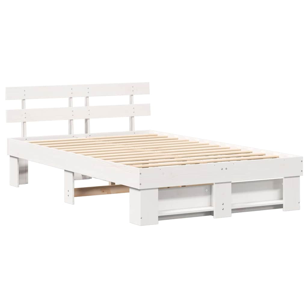 vidaXL Struttura del letto Bianco 140 x 190 cm Legno di pino massello