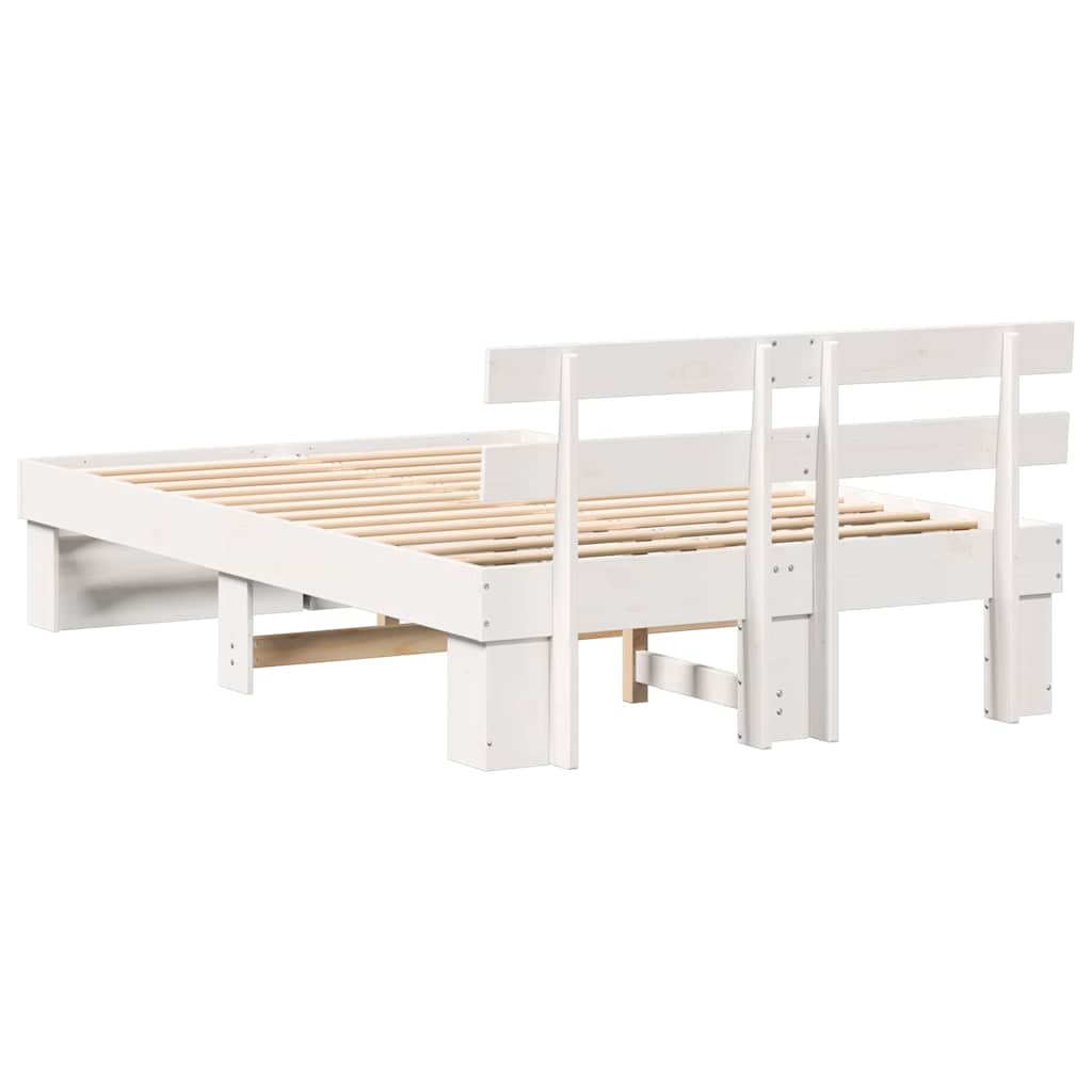 vidaXL Struttura del letto Bianco 140 x 190 cm Legno di pino massello