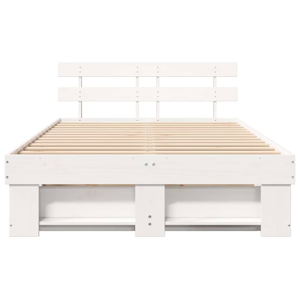 vidaXL Struttura del letto Bianco 140 x 190 cm Legno di pino massello