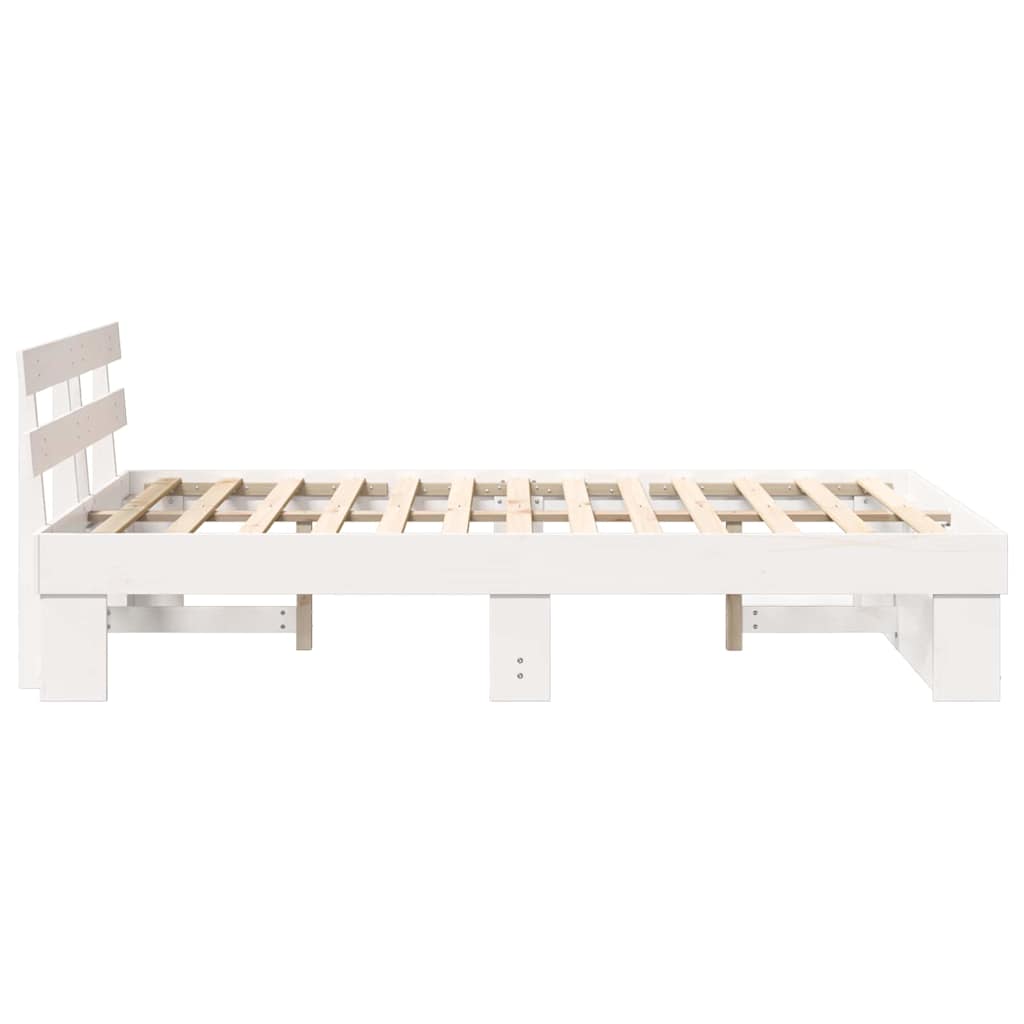 vidaXL Struttura del letto Bianco 140 x 190 cm Legno di pino massello