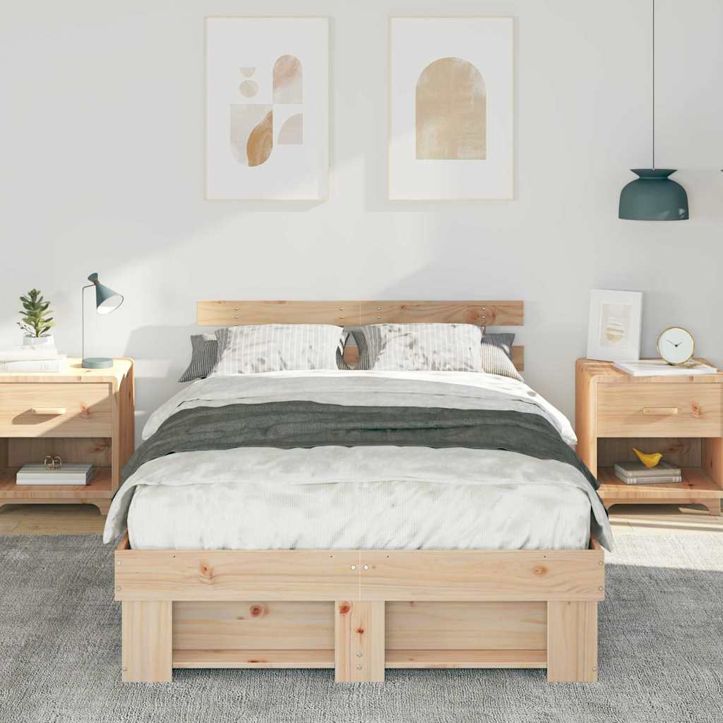 vidaXL Struttura del letto Marrone 120 x 190 cm Legno di pino massello