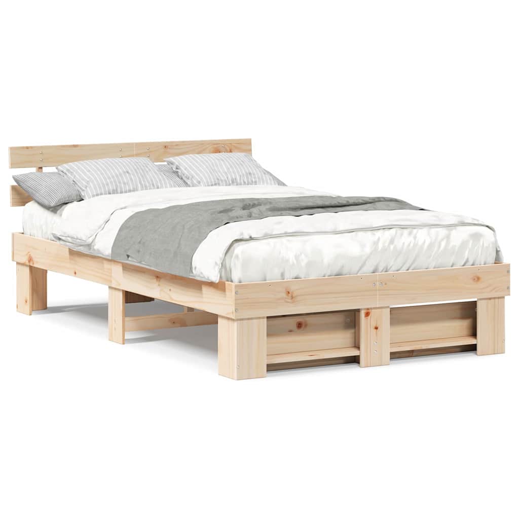 vidaXL Struttura del letto Marrone 120 x 190 cm Legno di pino massello