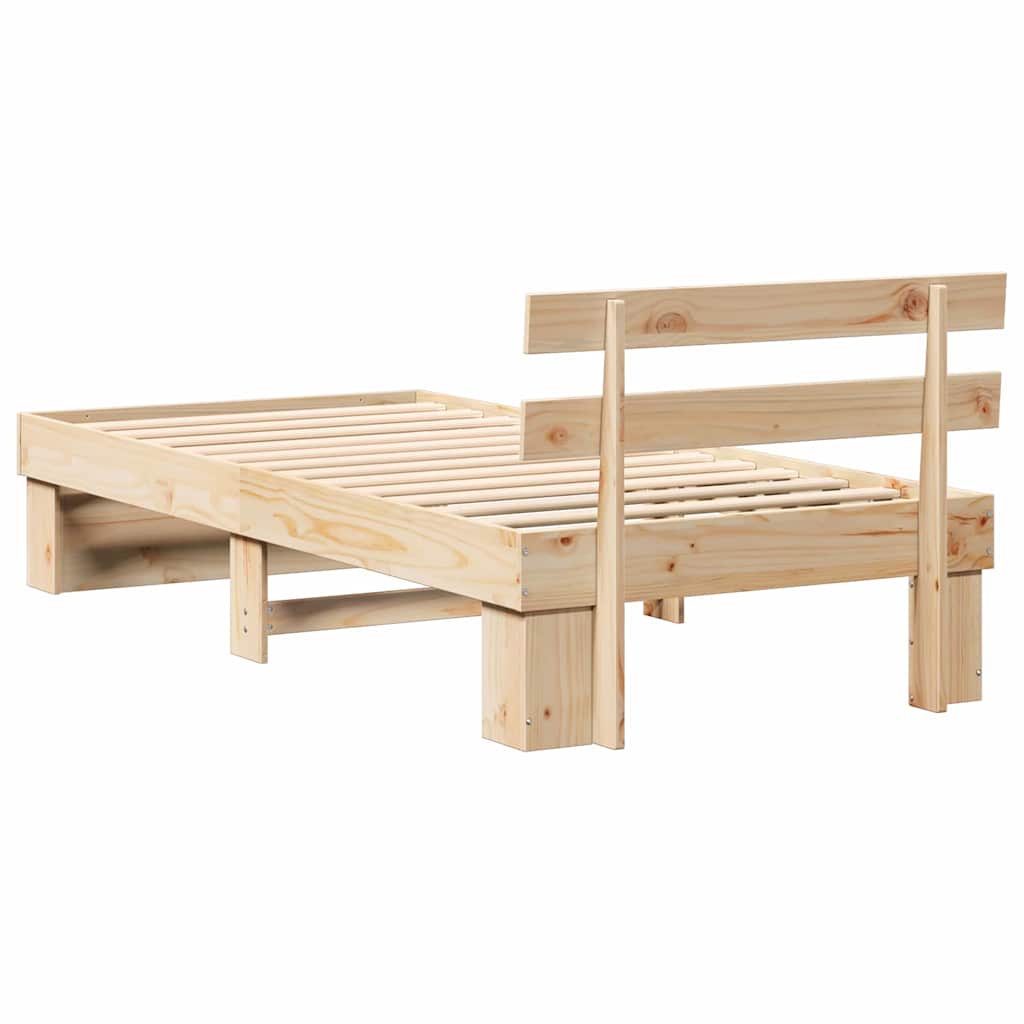 vidaXL Struttura del letto Marrone 100 x 200 cm Legno di pino massello