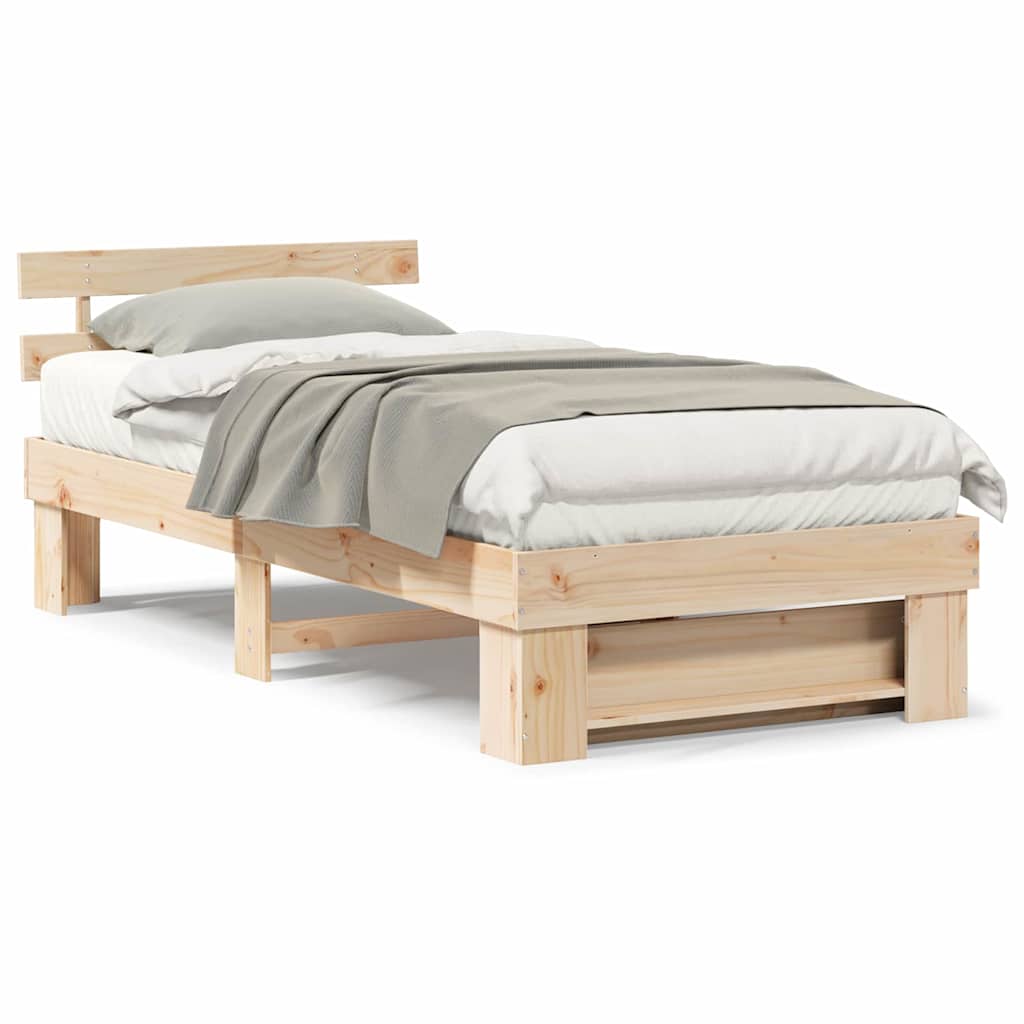 vidaXL Struttura del letto Marrone 100 x 200 cm Legno di pino massello