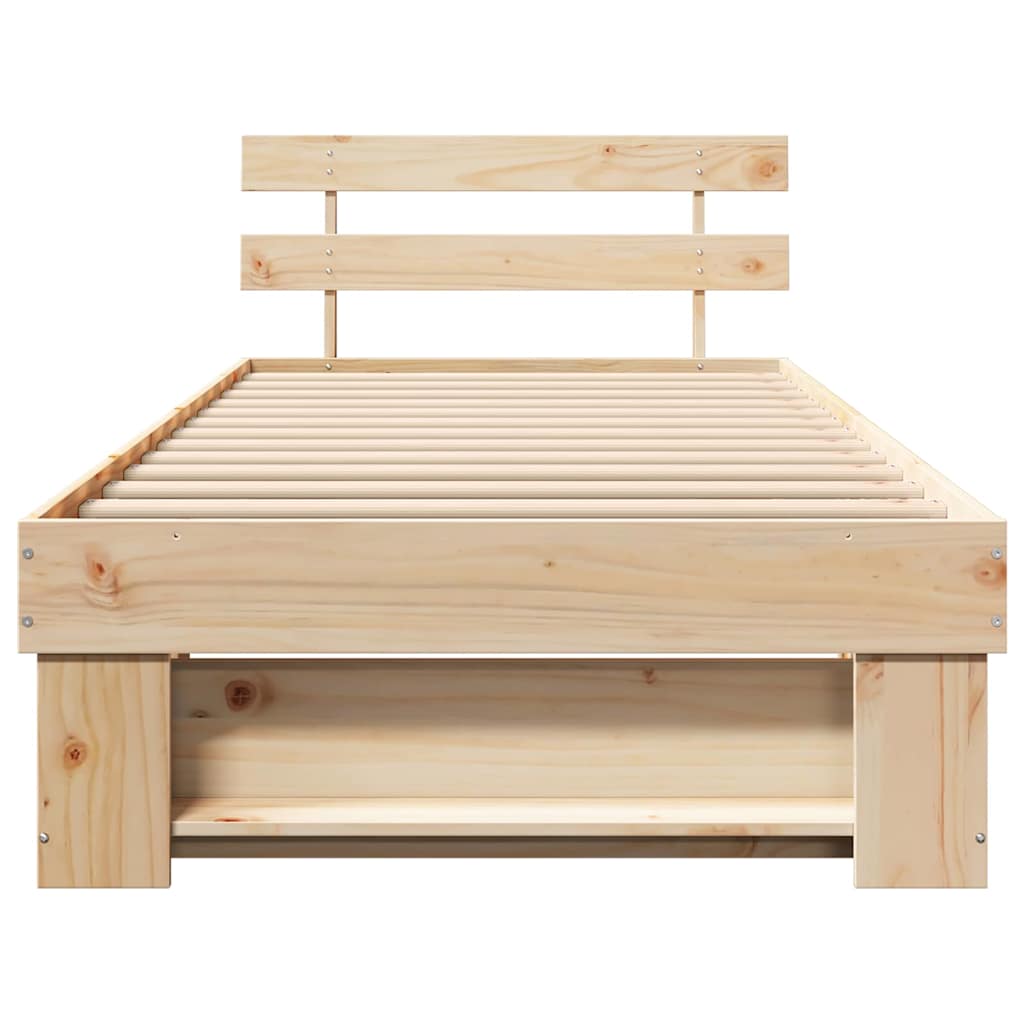 vidaXL Struttura del letto Marrone 80 x 200 cm Legno di pino massello