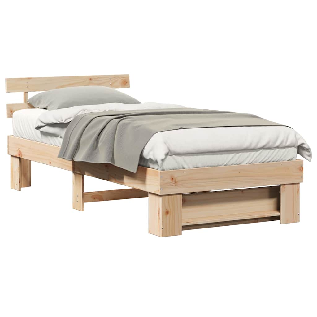 vidaXL Struttura del letto Marrone 80 x 200 cm Legno di pino massello