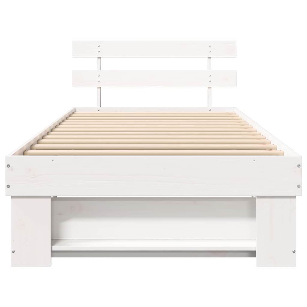 vidaXL Struttura del letto Bianco 80 x 200 cm Legno di pino massello