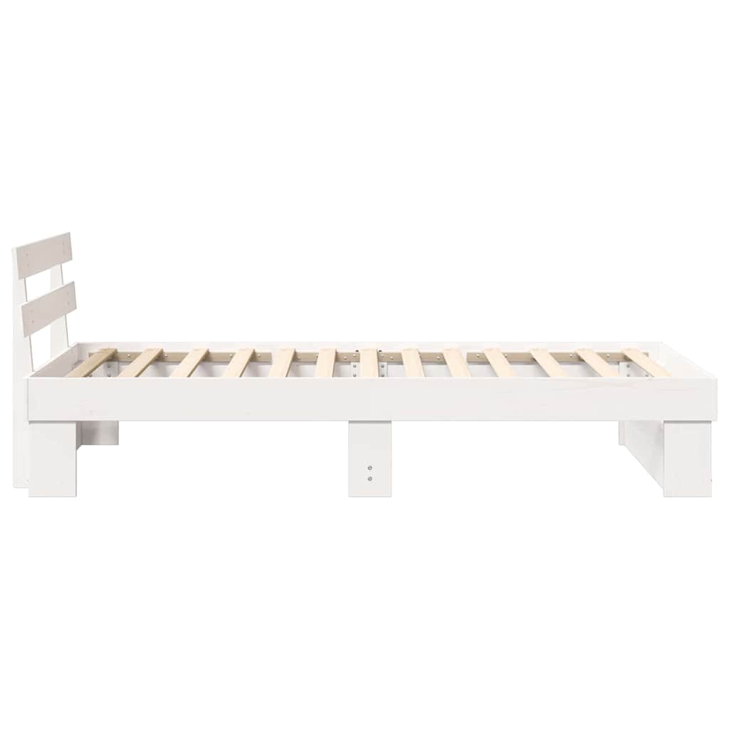 vidaXL Struttura del letto Bianco 80 x 200 cm Legno di pino massello