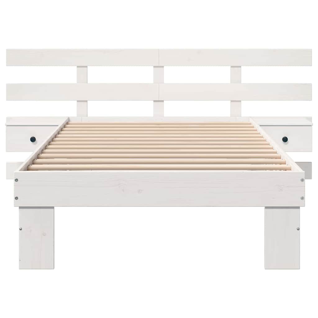 vidaXL Struttura del letto Bianco 90 x 190 cm Legno di pino massello
