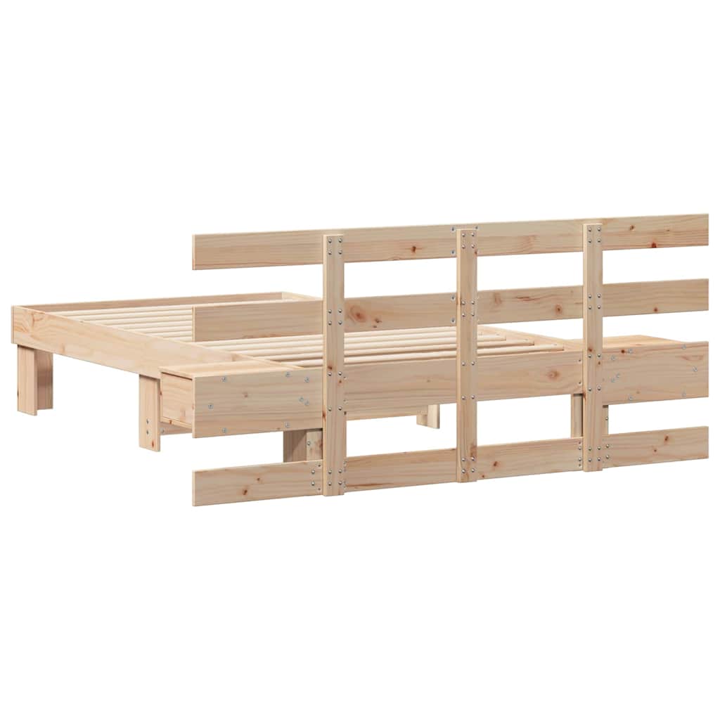 vidaXL Struttura del letto Marrone 75 x 190 cm Legno di pino massello