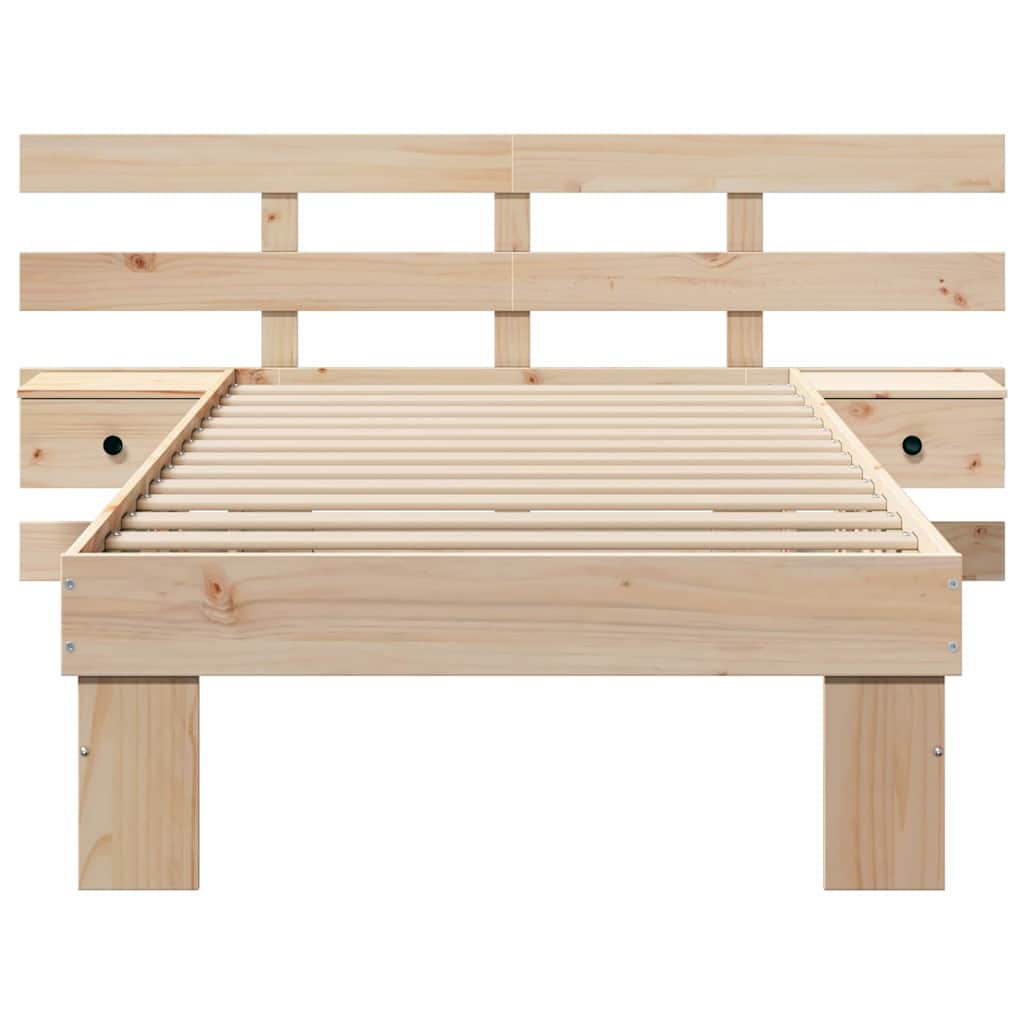vidaXL Struttura del letto Marrone 75 x 190 cm Legno di pino massello