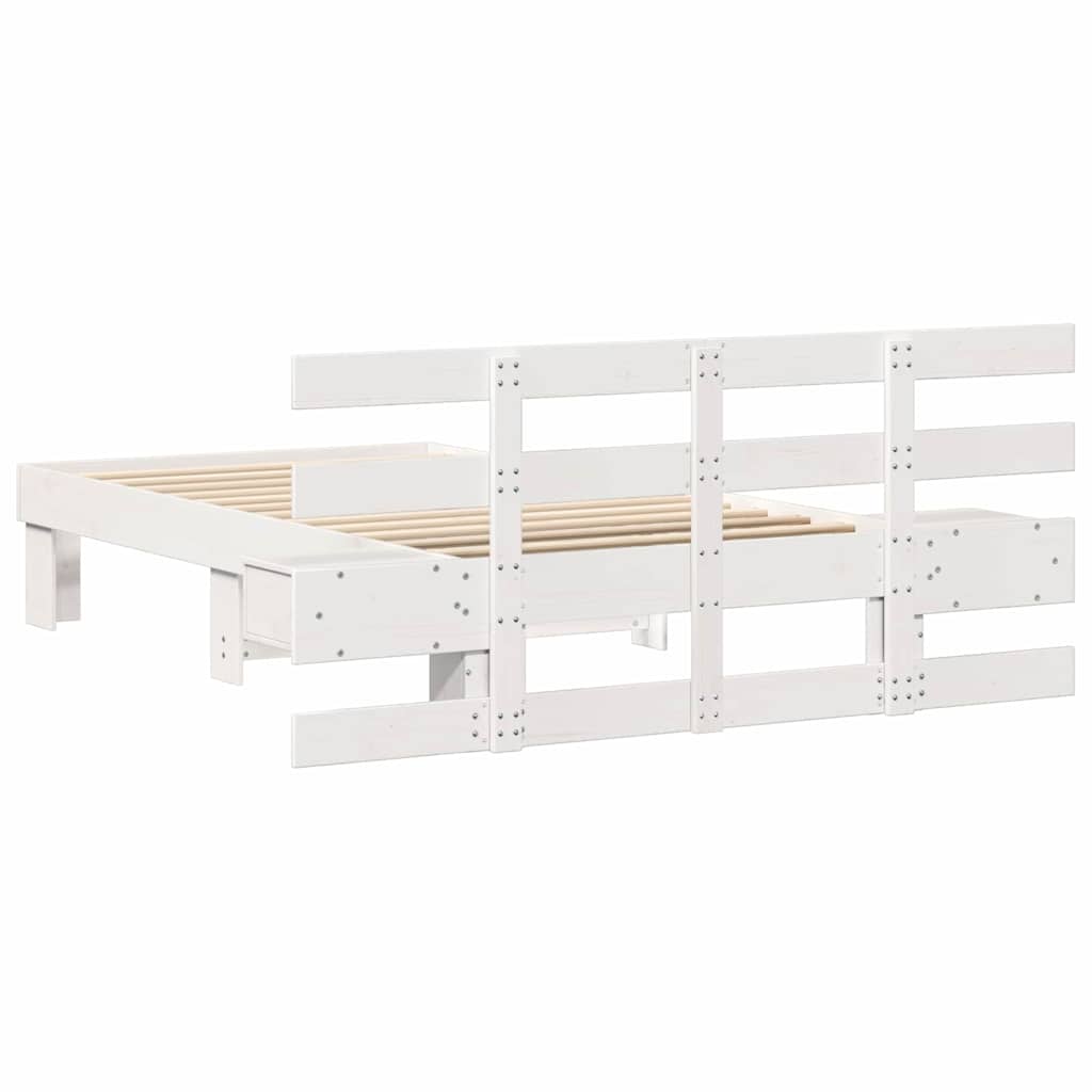 vidaXL Struttura del letto Bianco 75 x 190 cm Legno di pino massello