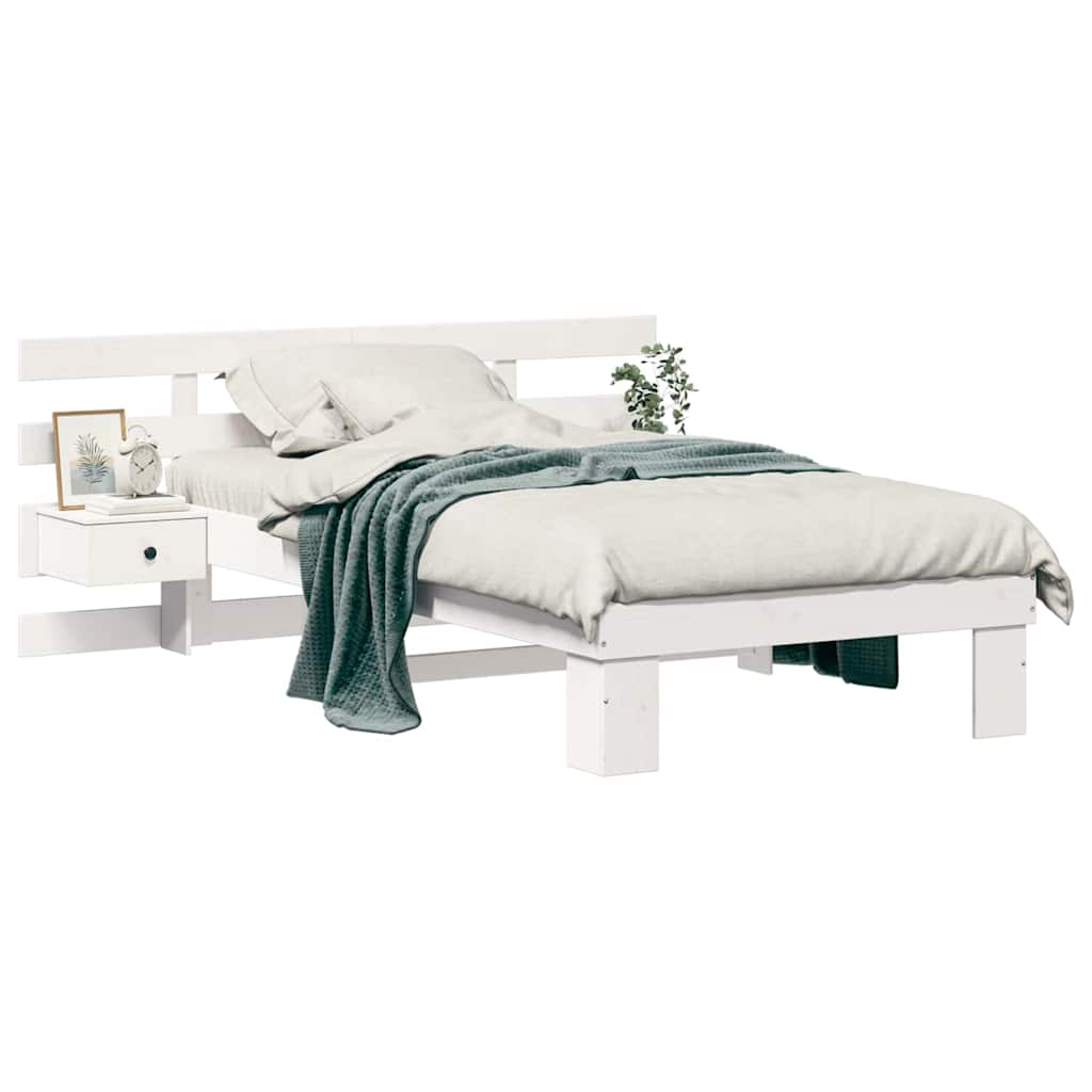 vidaXL Struttura del letto Bianco 75 x 190 cm Legno di pino massello