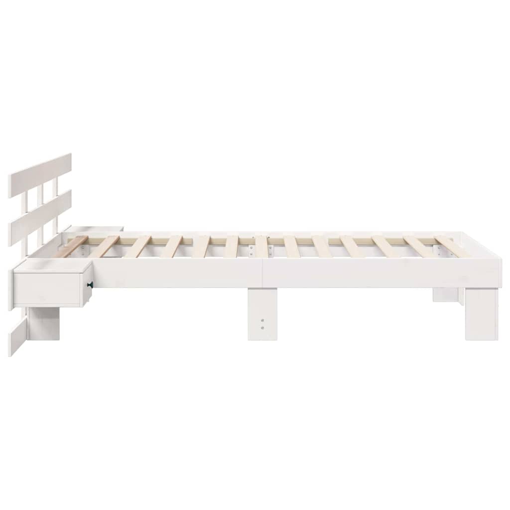 vidaXL Struttura del letto Bianco 75 x 190 cm Legno di pino massello