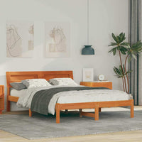 Struttura del letto Marrone cerato 135 x 190 cm Pino massello 872787