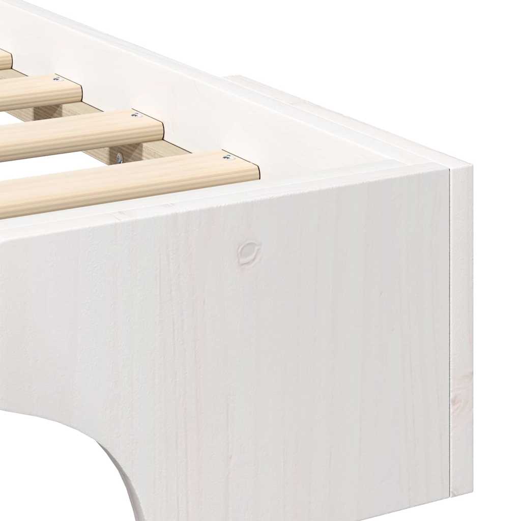 vidaXL Struttura letto a terra con archiviazione Bianco legno