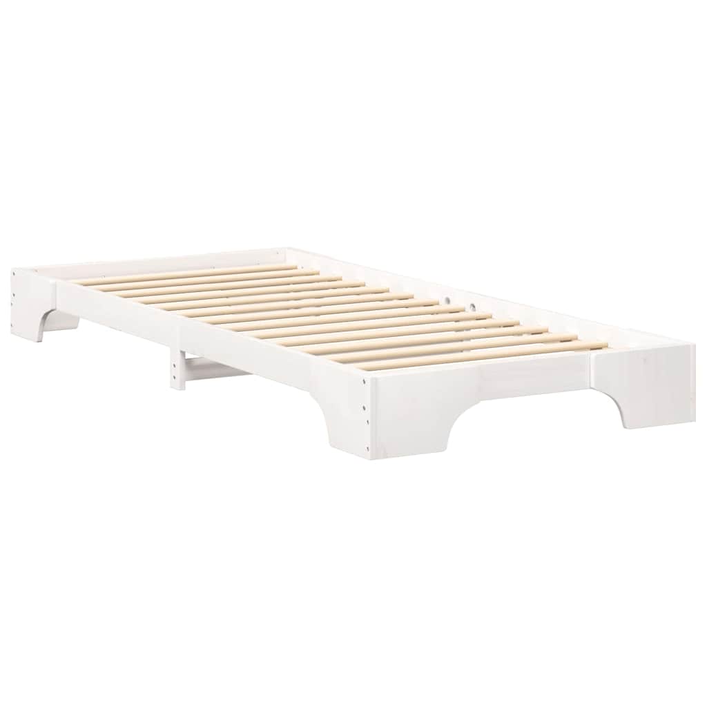vidaXL Struttura letto a terra con archiviazione Bianco legno