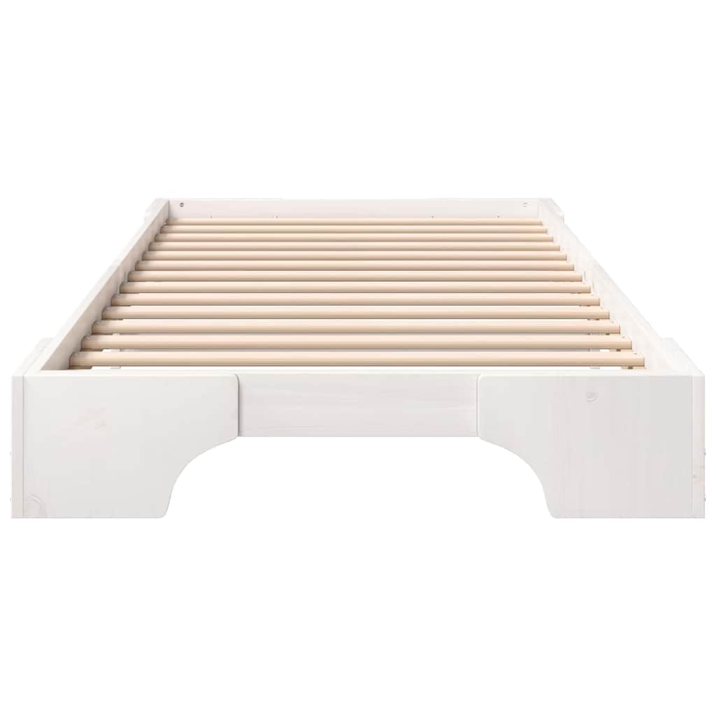 vidaXL Struttura letto a terra con archiviazione Bianco legno