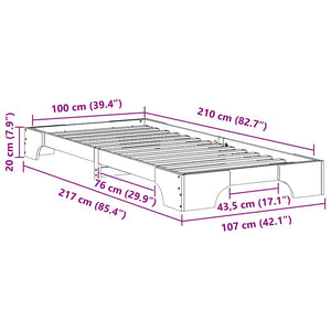 vidaXL Struttura letto a terra con archiviazione Marrone legno