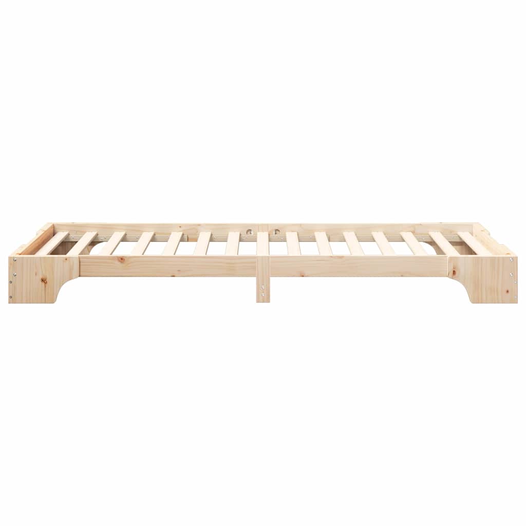 vidaXL Struttura letto a terra Marrone Legno di pino massello