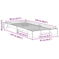 vidaXL Struttura letto a terra con archiviazione Marrone legno