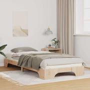 vidaXL Struttura letto a terra Marrone Legno di pino massello