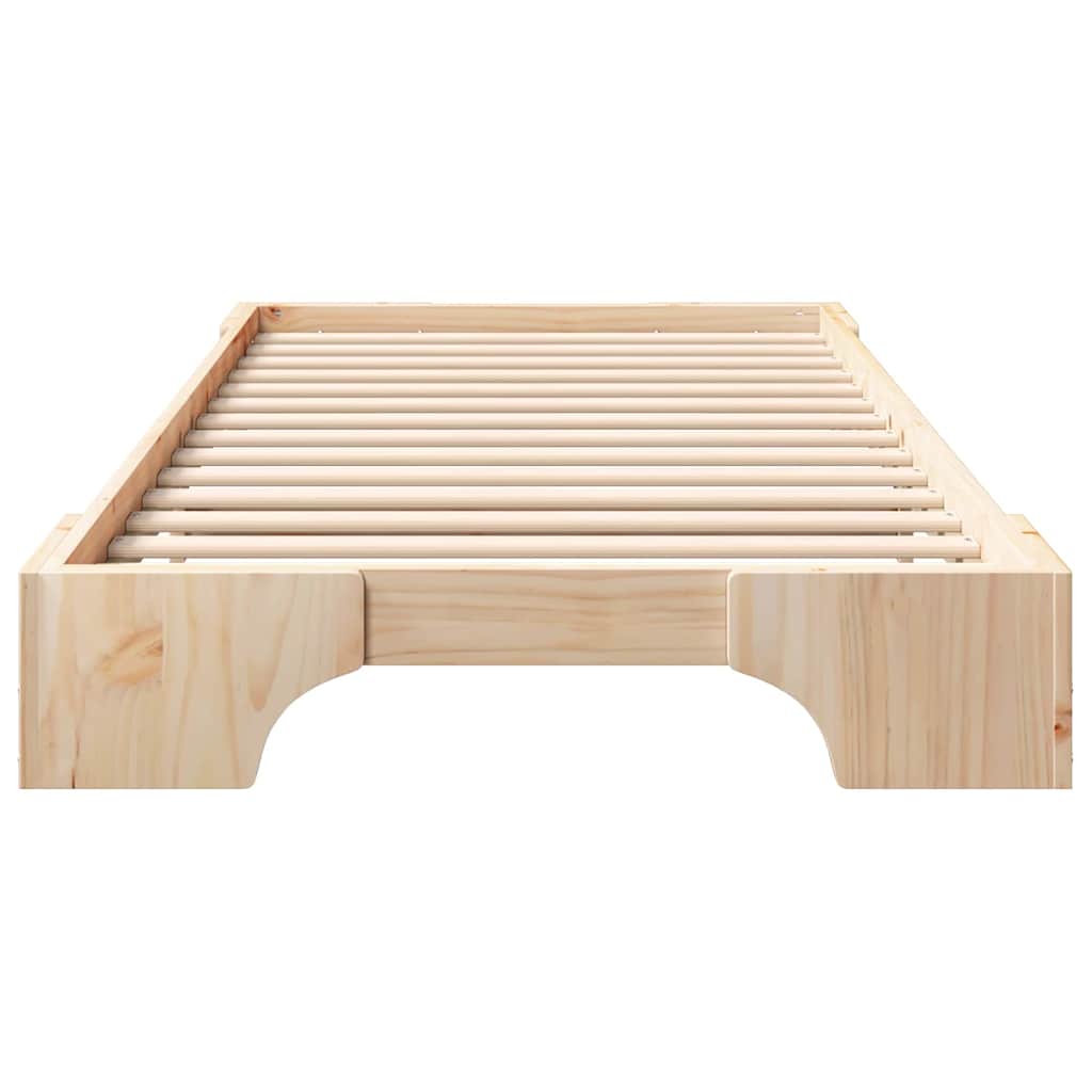 vidaXL Struttura letto a terra Marrone Legno di pino massello