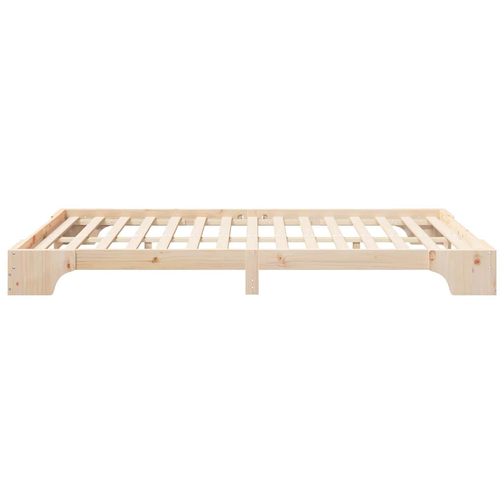 vidaXL Struttura letto a terra Marrone Legno di pino massello