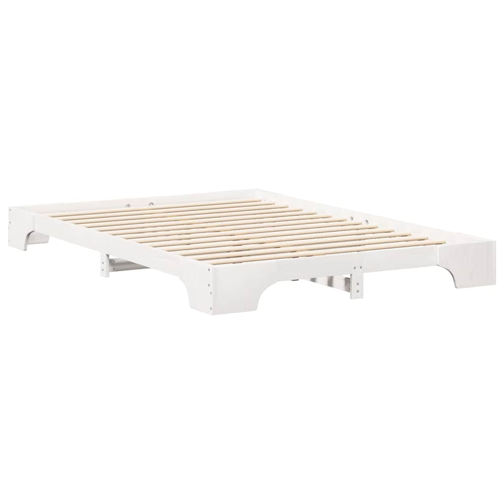 vidaXL Struttura letto a terra Bianco Legno di pino massello