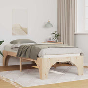 vidaXL Struttura letto a terra Marrone Legno di pino massello